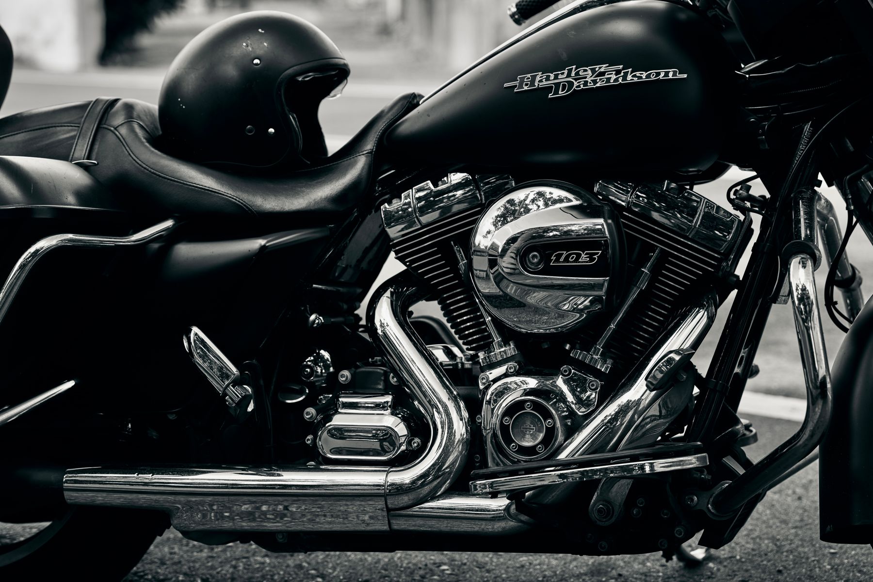 Restored chrome V-twin engine detail